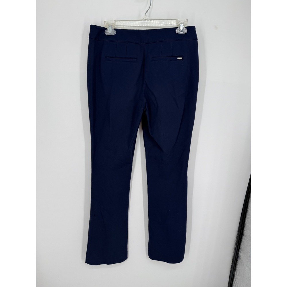 White House Black Market Boot Cut Trousers Women 6R Navy Blue Stretch Pants - Picture 6 of 10